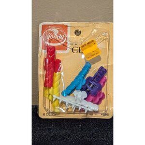 Vintage Goody Hair Pin Up Clips  Assorted Colors  6 Pack